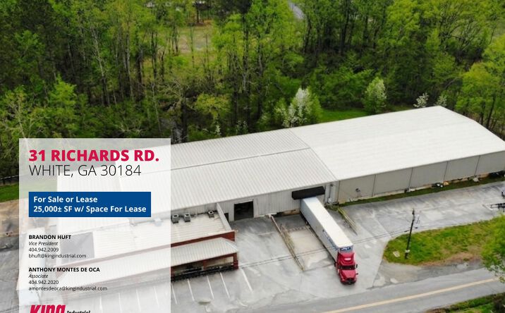 Pictures of Industrial property located at 31 Richards Rd., White, GA 30184 for sales - image #1