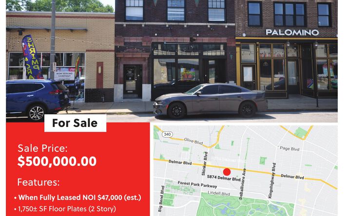 Pictures of Retail property located at 5874 Delmar Blvd., St. Louis, MO 63112 for sales - image #1