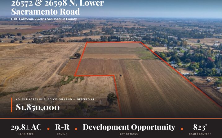Pictures of Land property located at 26572 N. Lower Sacramento Road, Galt, CA 95632, 26598 N. Lower Sacramento Road, Galt, CA 95632 for sales - image #1