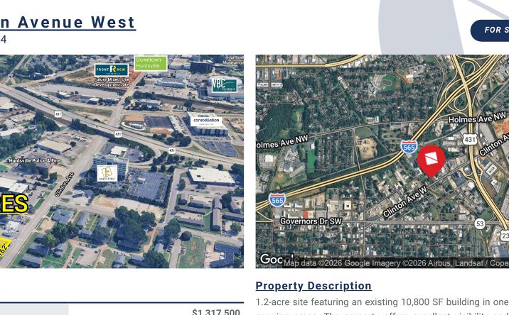 Pictures of Industrial, Land property located at 2216 Clinton Avenue West, Huntsville, AL 35804 for sales - image #1