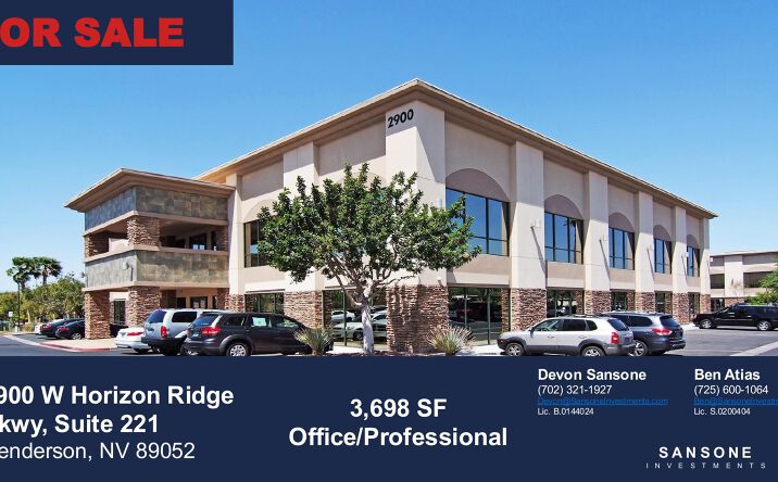 Pictures of Office property located at 2900 W Horizon Ridge Pkwy, Suite 221, Henderson, NV 89052 for sales - image #1