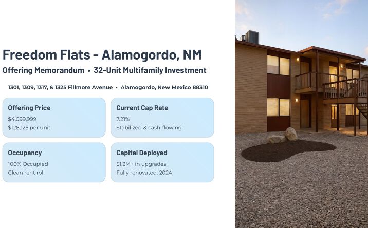 Pictures of Multifamily property located at 1301 Fillmore Avenue, Alamogordo, NM 88310, 1309 Fillmore Avenue, Alamogordo, NM 88310, 1317 Fillmore Avenue, Alamogordo, NM 88310, 1325 Fillmore Avenue, Alamogordo, NM 88310 for sales - image #1
