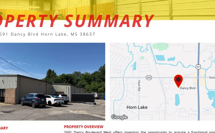 Pictures of Industrial property located at 1691 Dancy Boulevard West, Horn Lake, MS 38637 for sales - image #1