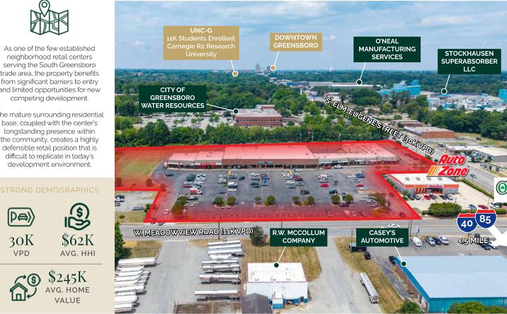 Pictures of Retail property located at 120 W. Meadowview Road, Greensboro, NC 27406 for sales - image #1