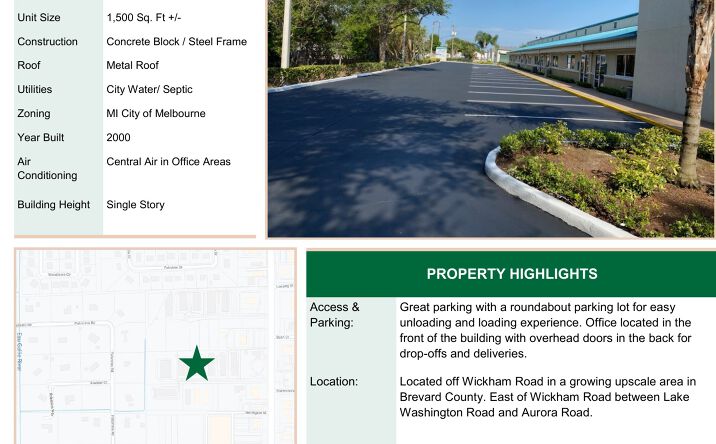 Pictures of Industrial property located at 2911 Dusa Drive, Melbourne, FL 32934, 2915 Dusa Drive, Melbourne, FL 32934 for sales - image #1