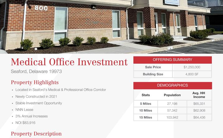 Pictures of Office property located at 800 Concord Road, Seaford, DE 19973 for sales - image #1