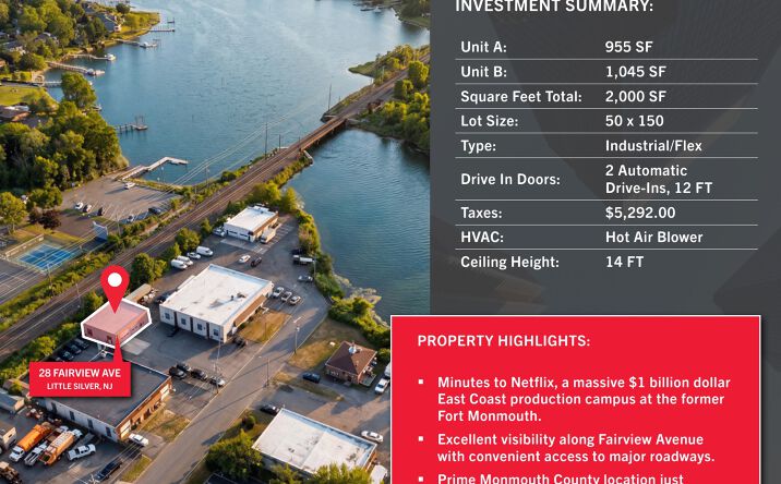 Pictures of Industrial property located at 28 Fairview Avenue, Little Silver, NJ 07739 for sales - image #1