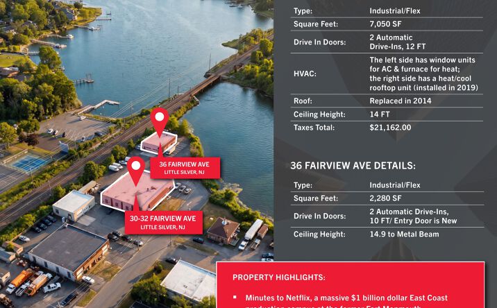 Pictures of Industrial property located at 30-32 Fairview Avenue, Little Silver, NJ 07739, 36 Fairview Avenue, Little Silver, NJ 07739 for sales - image #1
