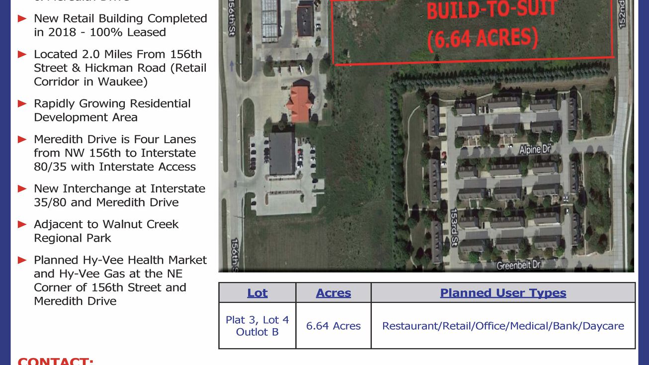 156th Street & Meredith Drive, Urbandale, IA 50323 Land for Sale