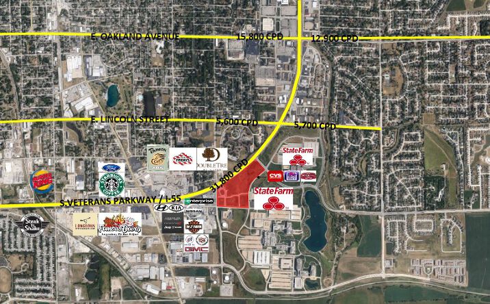 Pictures of Land property located at Veterans Parkway & Mercer Avenue, Bloomington, IL 61701 for sales - image #1