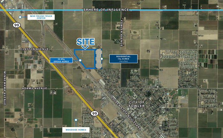 Pictures of Land property located at SEC of Golden State Boulevard & E. Clayton Avenue, Fowler, CA 93625 for sales - image #1