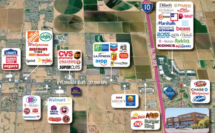 Pictures of Retail property located at 2461 East Florence Boulevard, Casa Grande, AZ 85194 for comps - image #1