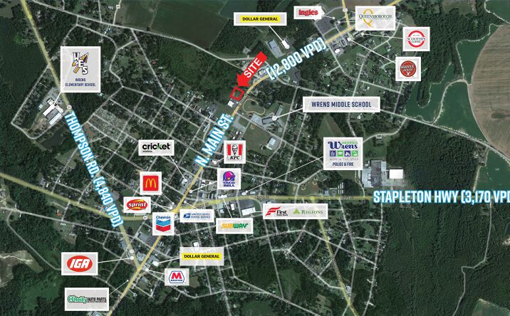 Pictures of Land property located at 505 N Main St, Wrens, GA 30833 for sales - image #1