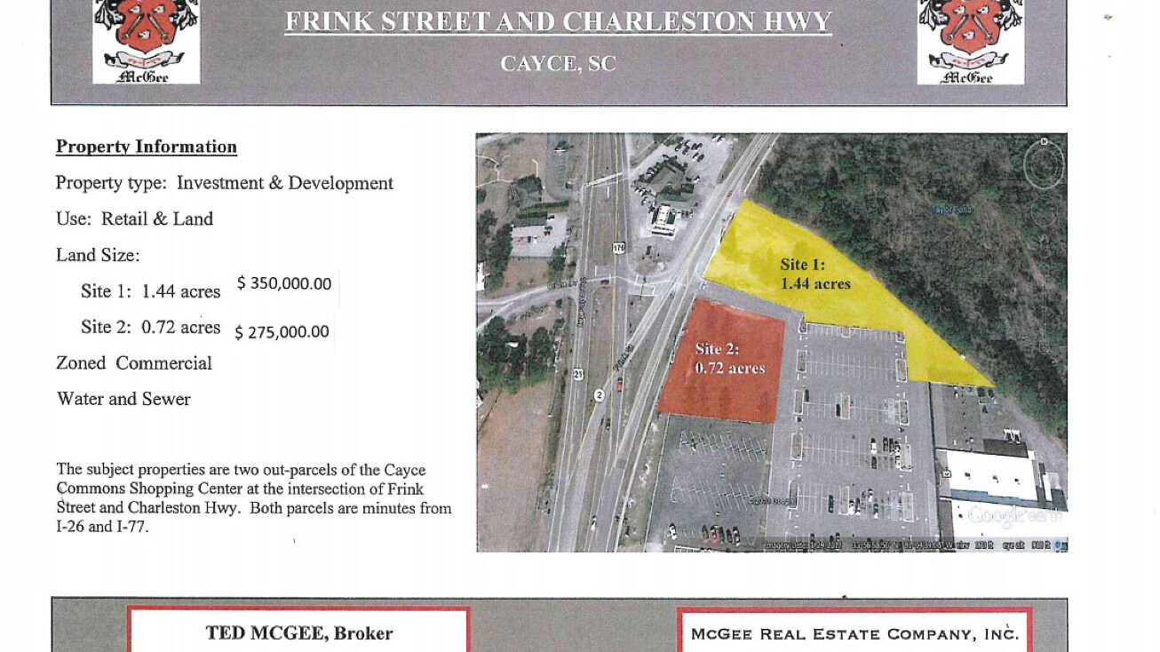 2245 Charleston Hwy, Cayce, SC 29033 Land for Sale Land & Investment on Shopping Center