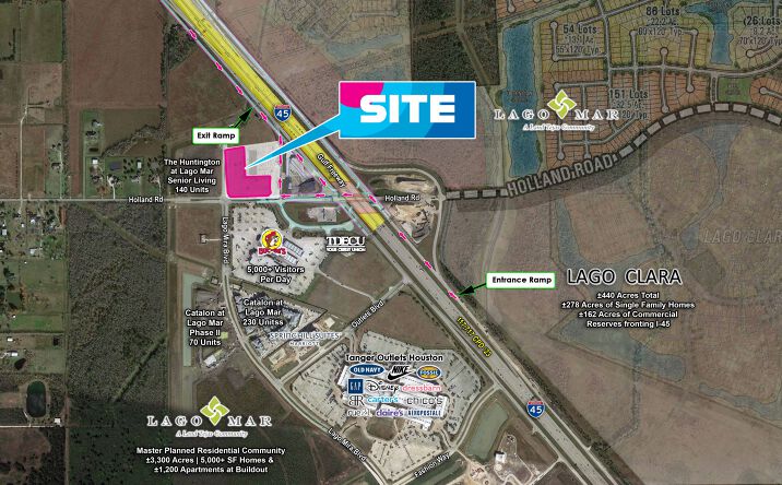 Pictures of Land property located at NWC of Interstate 45 & Holland Rd, Dickinson, TX 77591 for sales - image #1