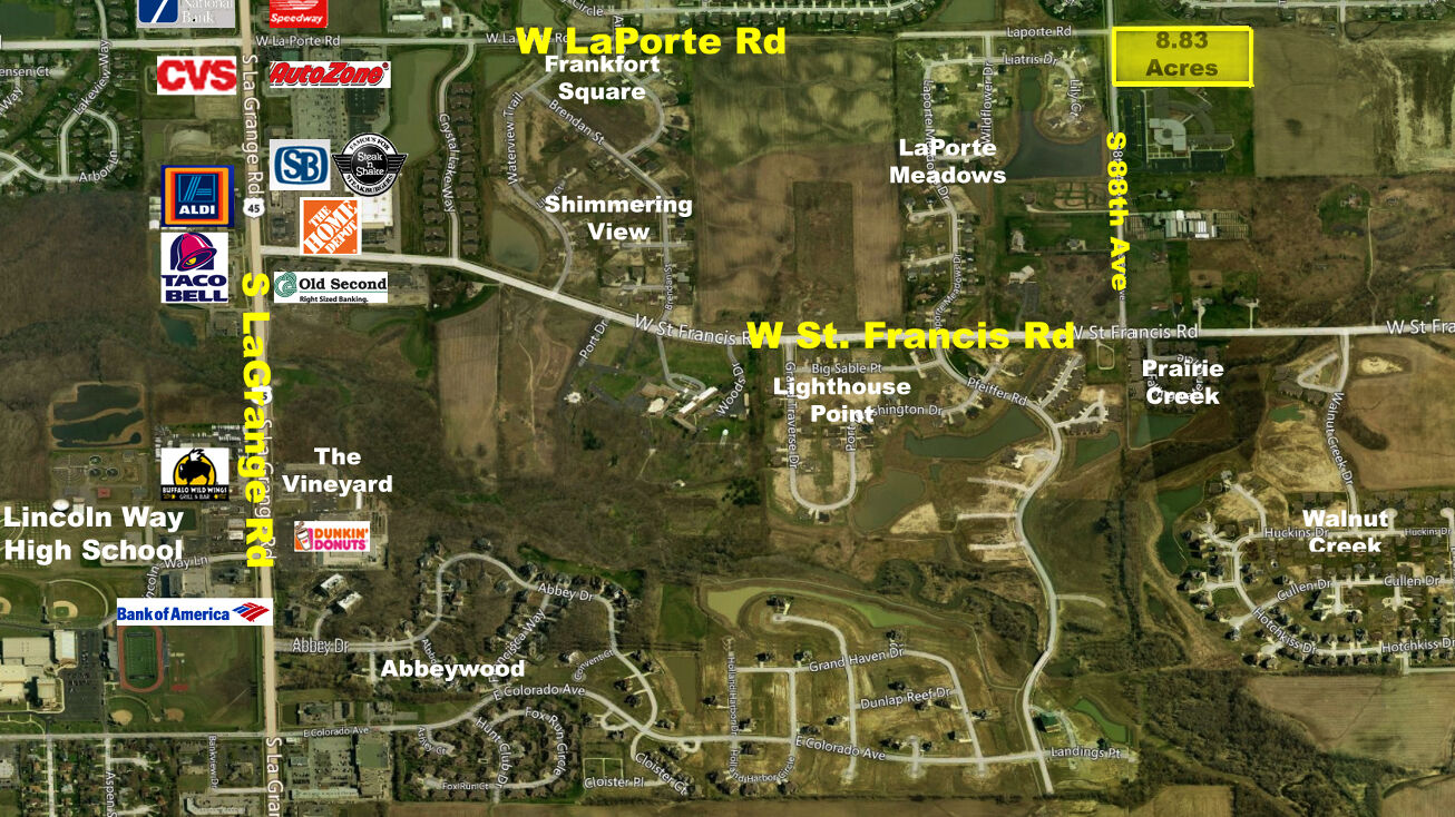 88th Avenue & LaPorte, Frankfort, IL 60423 Land for Sale 8.83 Acres