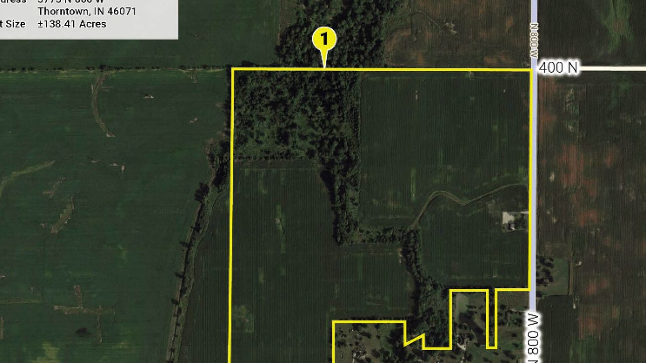 3775 N 800 W, Thorntown, IN 46071 Land for Sale 3775 North 800 West