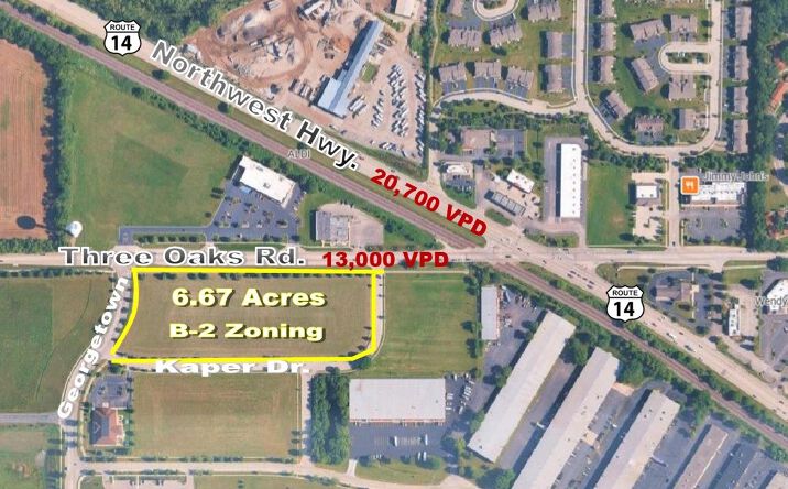 Pictures of Land property located at SEC Three Oaks & Georgetown, Cary, IL 60013 for sales - image #1