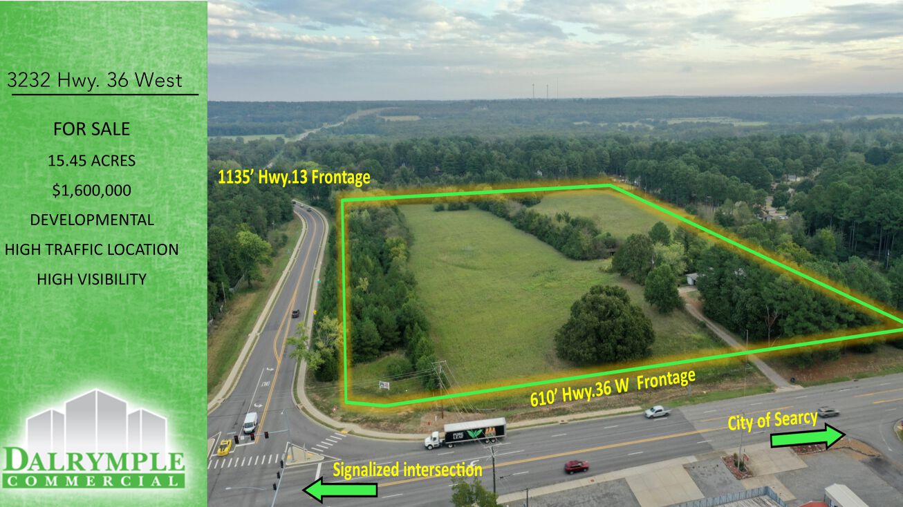 3232 AR36, Searcy, AR 72143 Land for Sale Corner of Hwy. 36 and