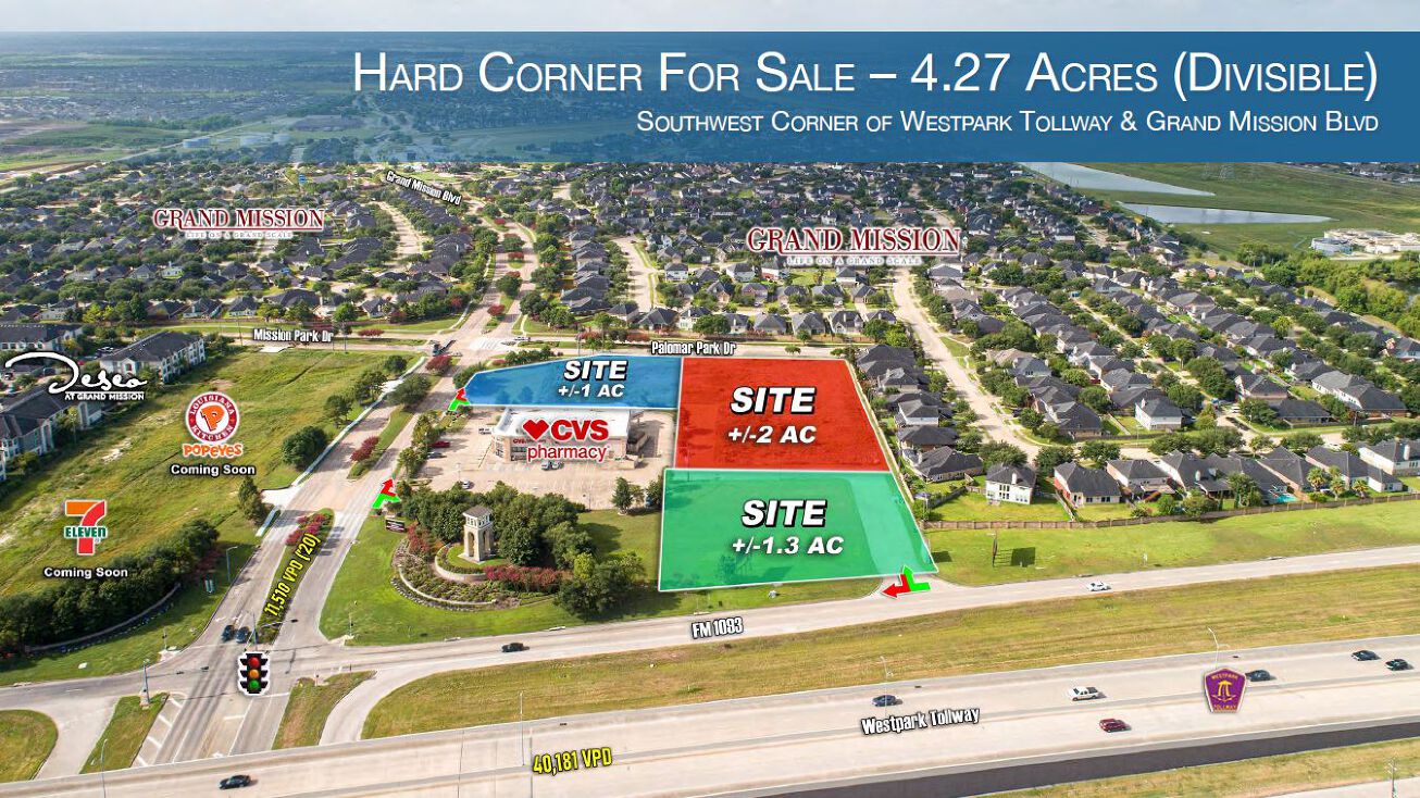 Southwest Corner of Westpark Tollway & Grand Mission Blvd, Richmond, TX