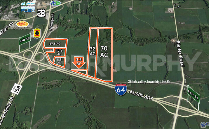 Pictures of Land property located at I-64 at Exits 19-21, O’Fallon, IL 62269 for sales - image #1