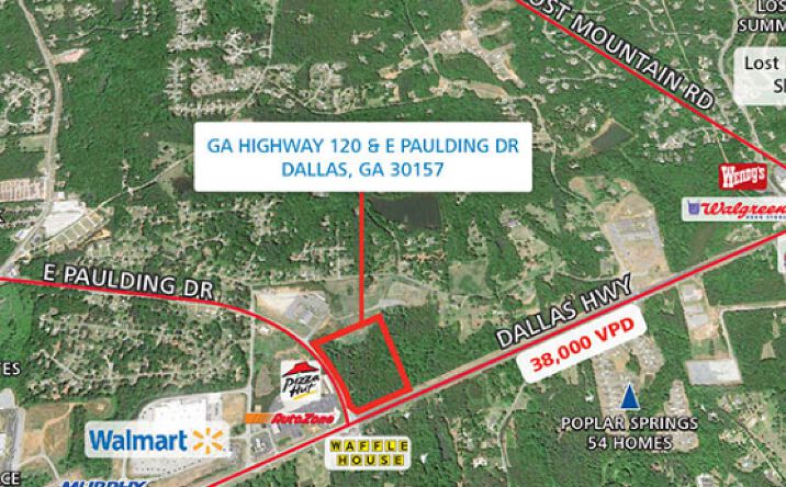 Pictures of Land property located at GA Highway 120 & E. Paulding Drive, Dallas, GA 30157 for sales - image #1