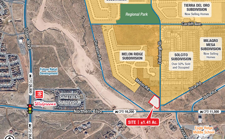 Pictures of Land property located at NWC Northern Blvd. & Edinburgh St. NE, Albuquerque, NM 87124 for sales - image #1
