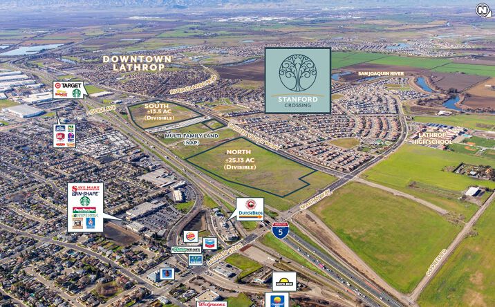Pictures of Land property located at SWQ I-5 & LATHROP RD | NWQ I-5 & LOUISE AVE, Lathrop, CA 95330 for sales - image #1