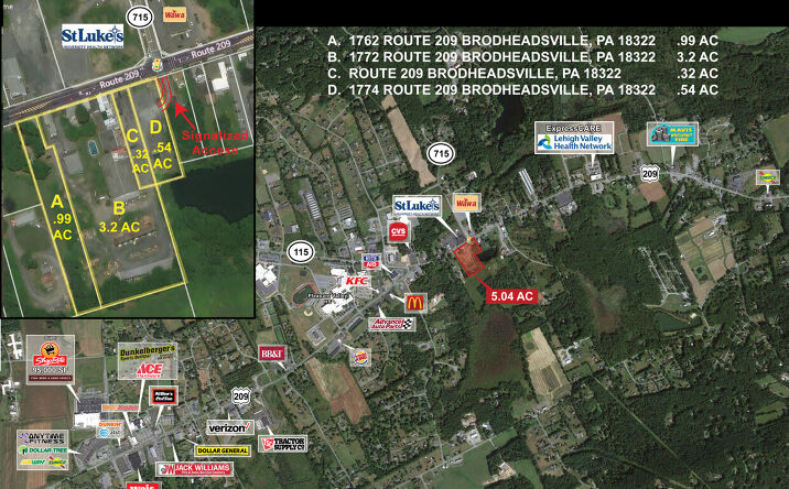 Pictures of Land property located at 1762 - 1774 Route 209, Brodheadsville, PA 18322 for sales - image #1