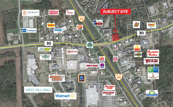Pictures of Land property located at Highway 30 & Interstate 45 (0 .55 Acres), Huntsville, TX 77340 for sales - image #1