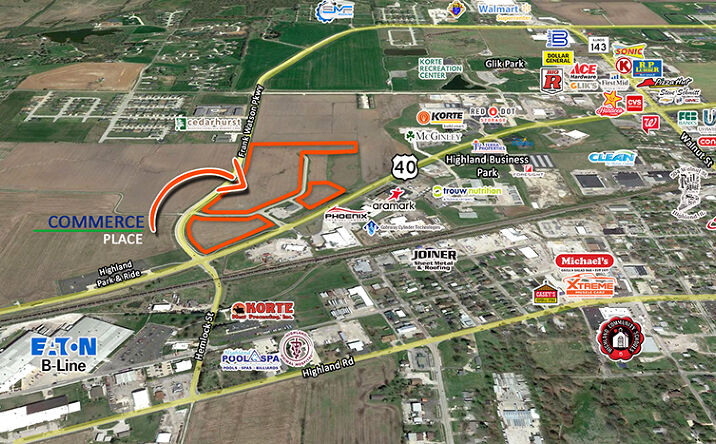 Pictures of Land, Mixed Use property located at U.S. Hwy 40 & Commerce Lane, Highland, IL 62249 for sales - image #1