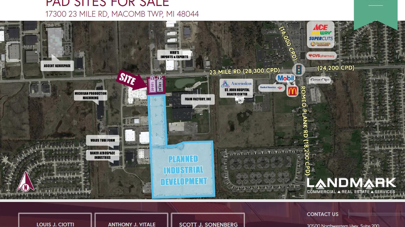 17300 23 Mile Rd, MI 48044 Land for Sale Pad Site