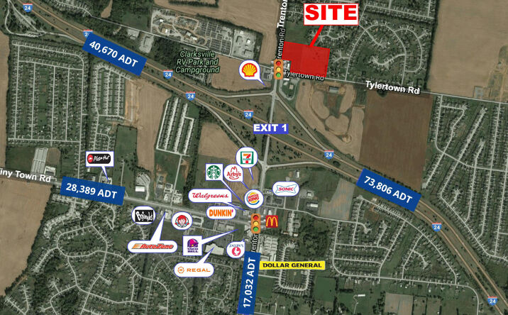Pictures of Land property located at Trenton Rd & Tylertown Rd, Clarksville, TN 37042 for sales - image #1