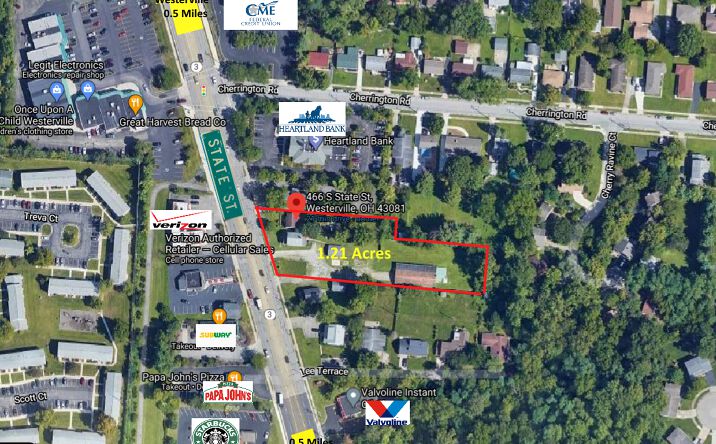 Pictures of Land property located at 466-476 State St, Westerville, OH 43081 for comps - image #1