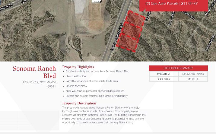 Pictures of Land property located at Sonoma Ranch Blvd, Las Cruces, NM 88011 for sales - image #1