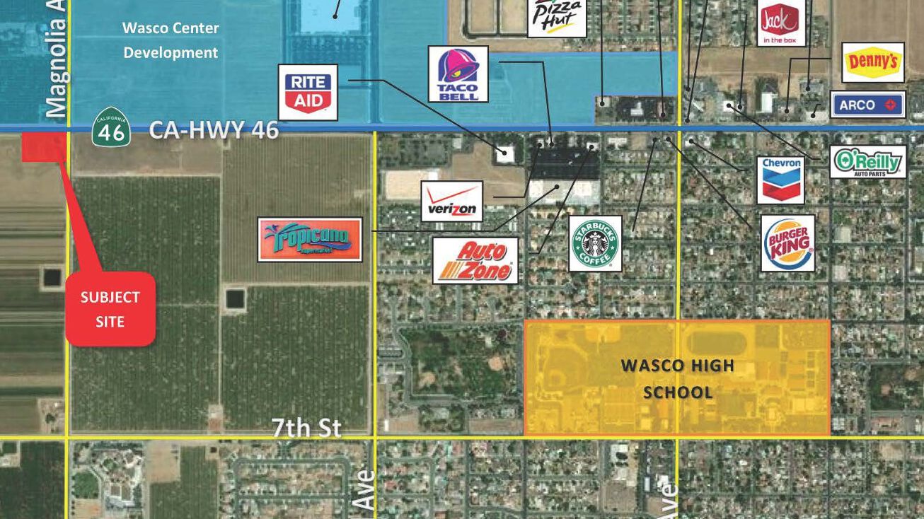 Hwy 46 & Magnolia Avenue, Wasco, CA 93280 Land for Sale Magnolia