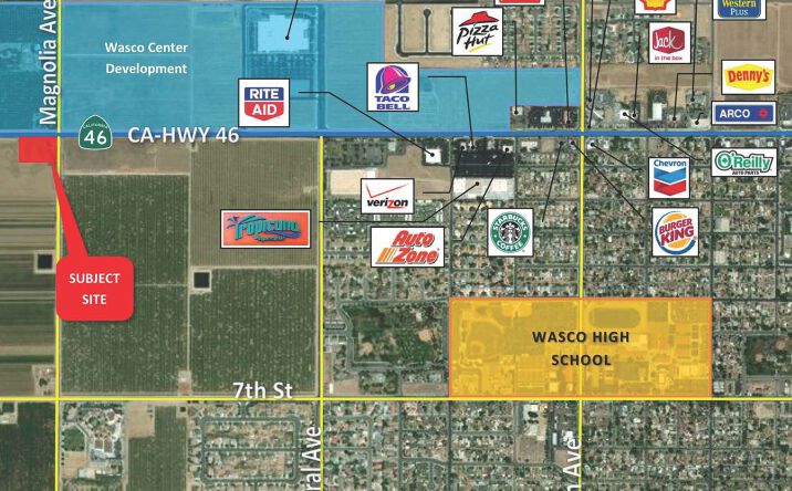 Pictures of Land property located at Hwy 46 & Magnolia Avenue, Wasco, CA 93280 for sales - image #1