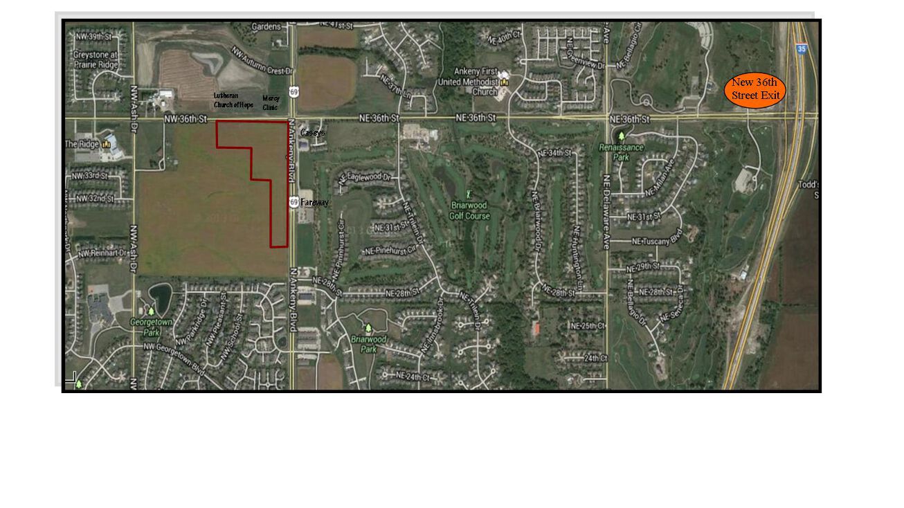 North Ankeny Blvd & NW 36th St, Ankeny, IA 50023 Land for Sale SW