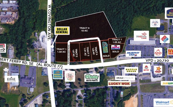 Pictures of Land property located at Gilbert Ferry Rd. SE & W Covington Ave., Attalla, AL 35954 for sales - image #1