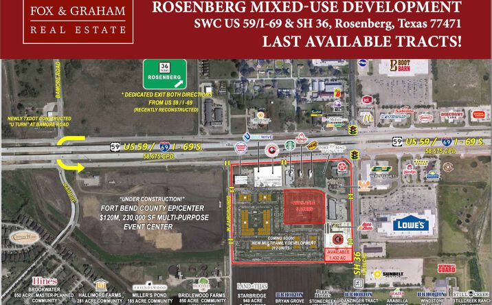 Pictures of Land property located at SWC US 59/I-69 & SH 36, Rosenberg, TX 77471 for sales - image #1