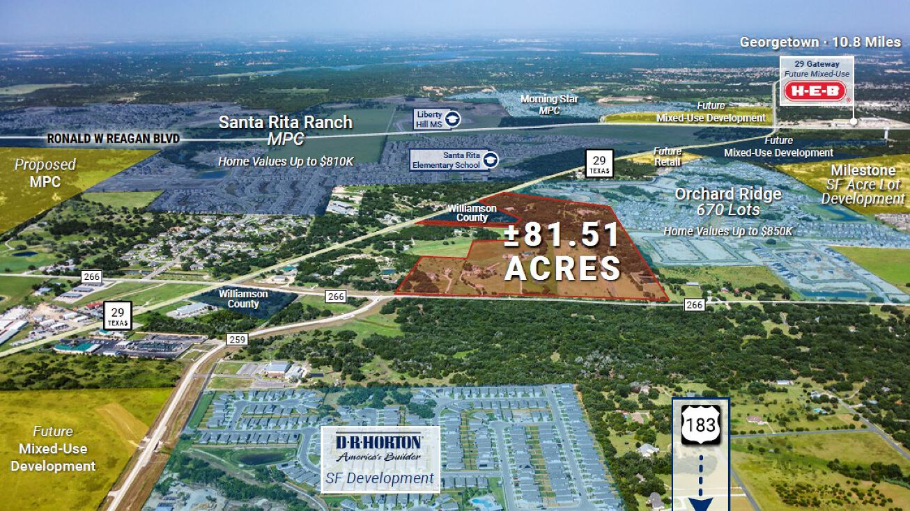 Hwy 29 and CR 266, Liberty Hill, TX 78642 Land for Sale Hwy 29