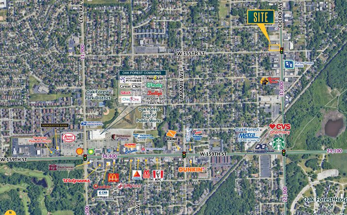 Pictures of Retail, Land property located at 15450 South Cicero Avenue, Oak Forest, IL 60452 for sales - image #1