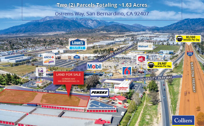 Pictures of Retail, Hospitality, Mixed Use, Land, Self Storage property located at Ostrems Way, San Bernardino, CA 92407 for sales - image #1