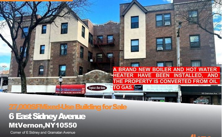 Pictures of Mixed Use, Multifamily, Retail property located at 6 E Sidney Ave, Mt Vernon, NY 10550 for sales - image #1