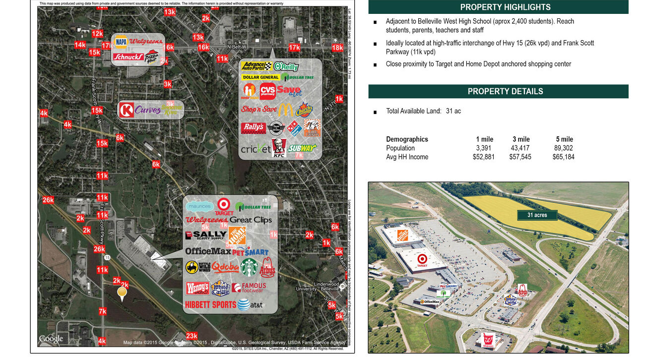 ILHwy 15 & Frank Scott Pkwy, Swansea, IL 62226 Land for Sale