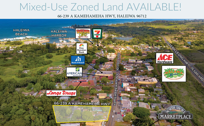 Pictures of Land, Mixed Use, Multifamily, Retail property located at 66-239 Kamehameha Hwy, Haleiwa, HI 96712 for sales - image #1