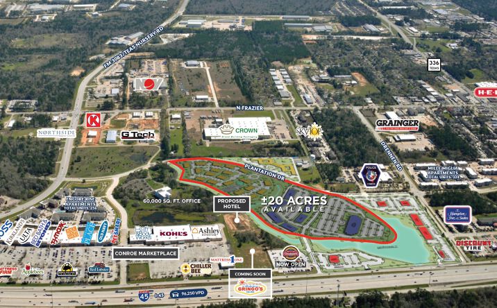 Pictures of Land property located at I-45 & Plantation Dr, Conroe, TX 77303 for sales - image #1