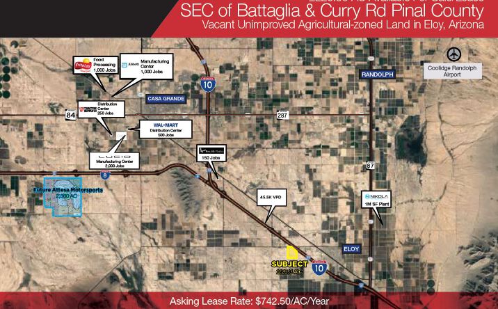 Pictures of Land property located at SEC Battaglia & Curry Rd, Eloy, AZ 85131 for sales - image #1