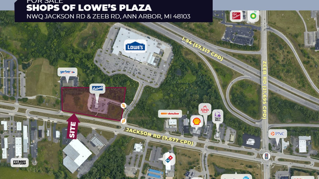 NWQ Jackson RD & Zeeb RD, Ann Arbor, MI 48103 Land for Sale Shops