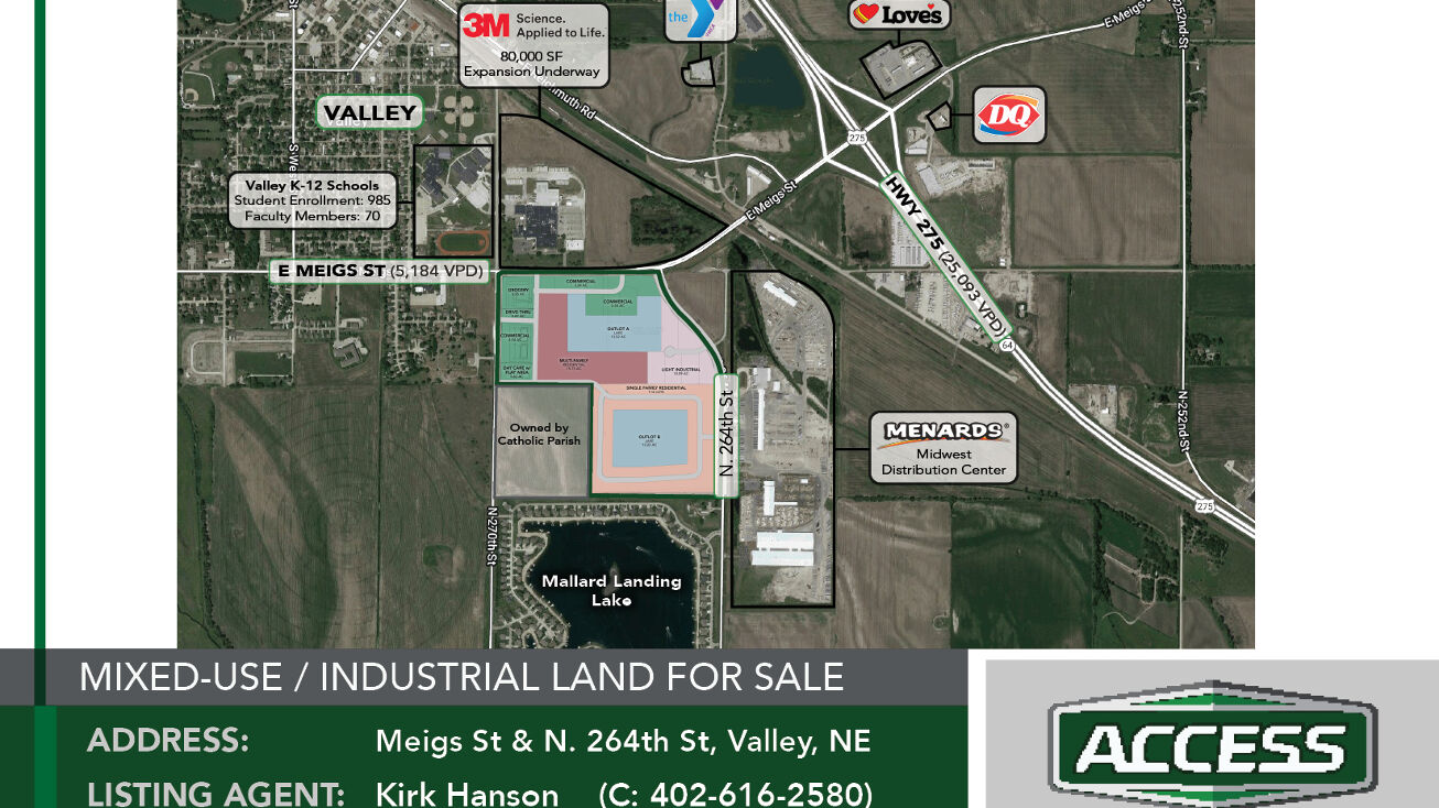 N 264th St & East Meigs Street, Valley, NE 68069 Industrial Property for Sale Valley Land